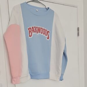 Women's Colorblock Sweater - Blue, White, and Pink